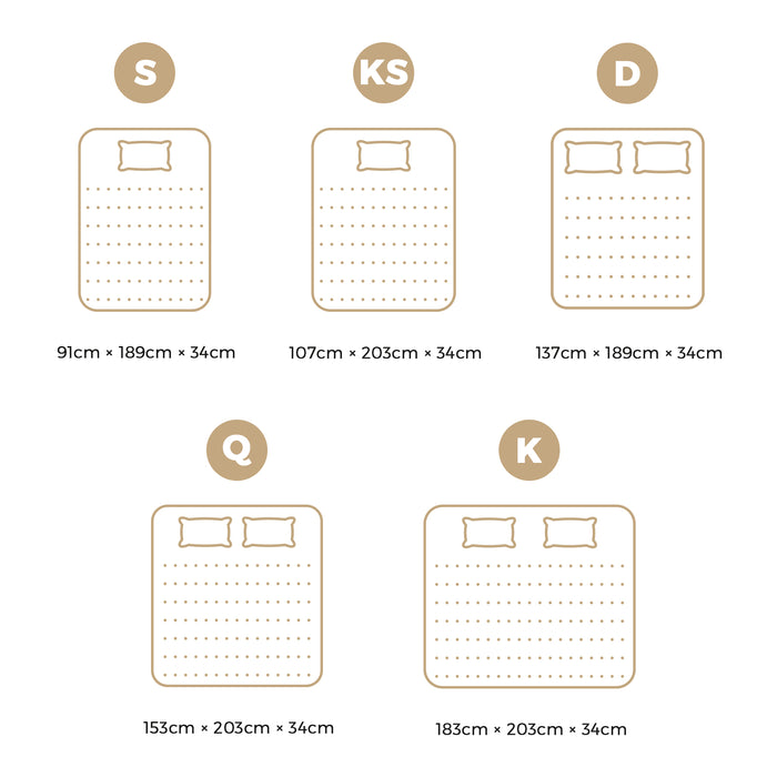 Double Mattress Bed Queen King Single Cool Gel Foam 7 Zone With Pillow