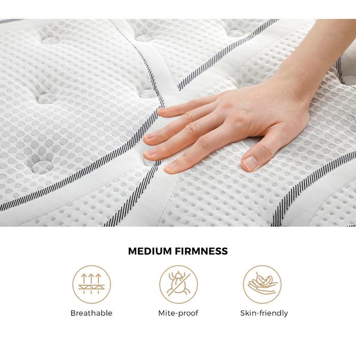 Queen Mattress Bonnell Spring Tight Top Bed Medium Firm 21Cm