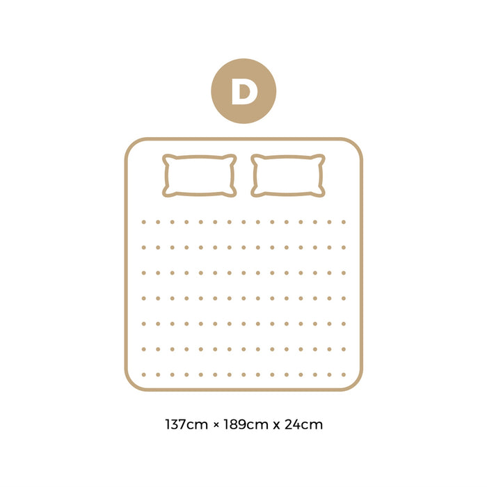 Double Mattress Tight Top Foam Pocketed Springs Anti-Disturbance 24Cm