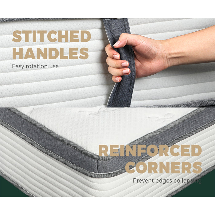 Mattress Double Size Eurotop Medium Firm Spring Latex 7 Zone