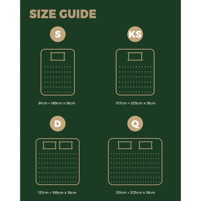 King Single Mattress Breathable Luxury Bonnell Spring Foam Medium 18Cm