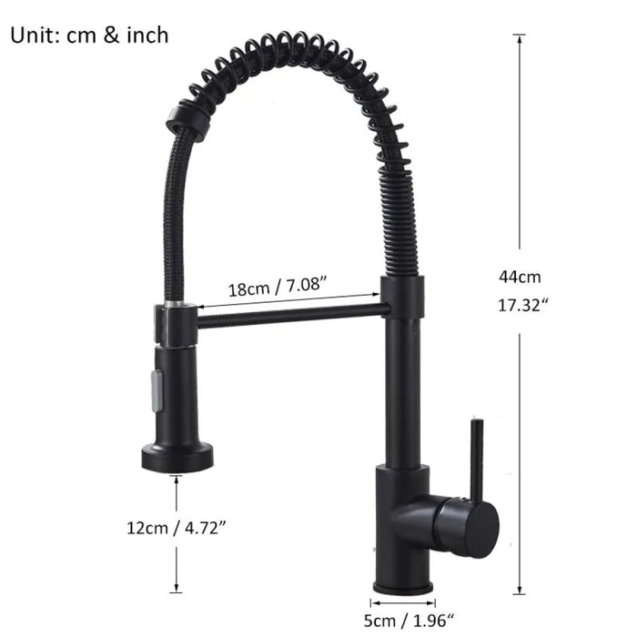 Matte Black Kitchen Faucet with Dual Modes Nozzle