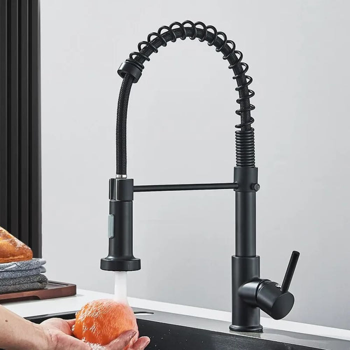 Matte Black Kitchen Faucet with Dual Modes Nozzle