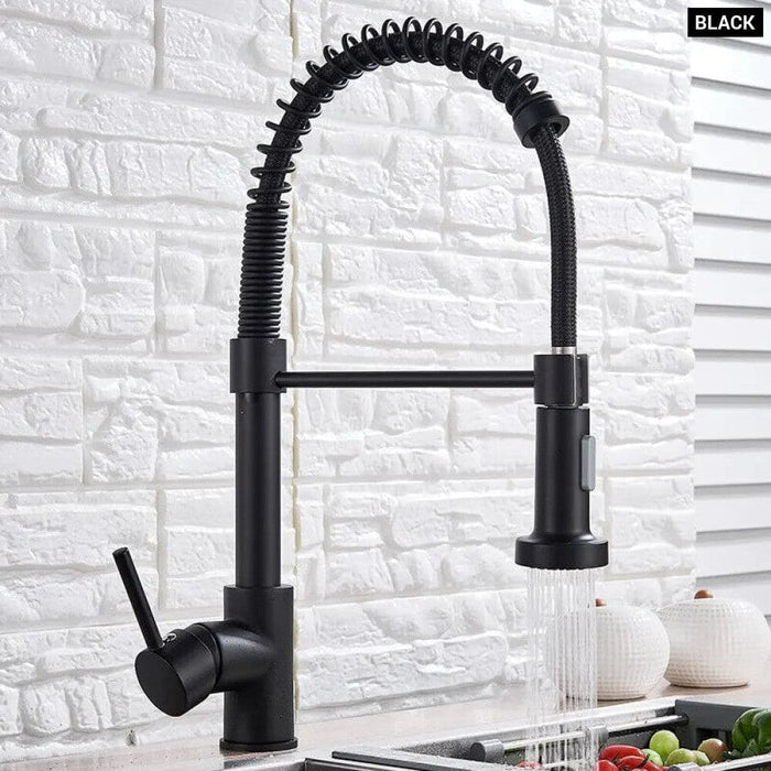 Matte Black Kitchen Faucet with Dual Modes Nozzle