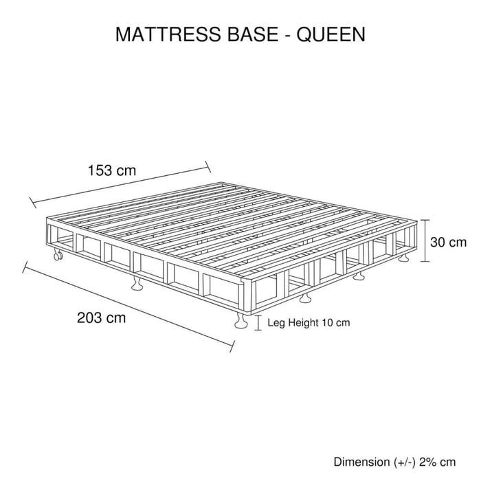 Mattress Base Ensemble Queen Size Solid Wooden Slat