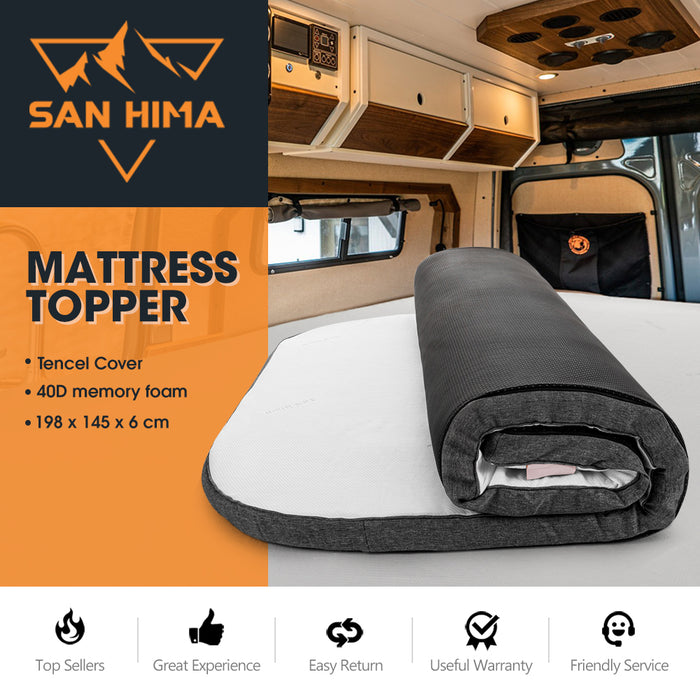 Caravan Mattress Topper Rounded Corner Double Size Outdoor Sleeping Mat