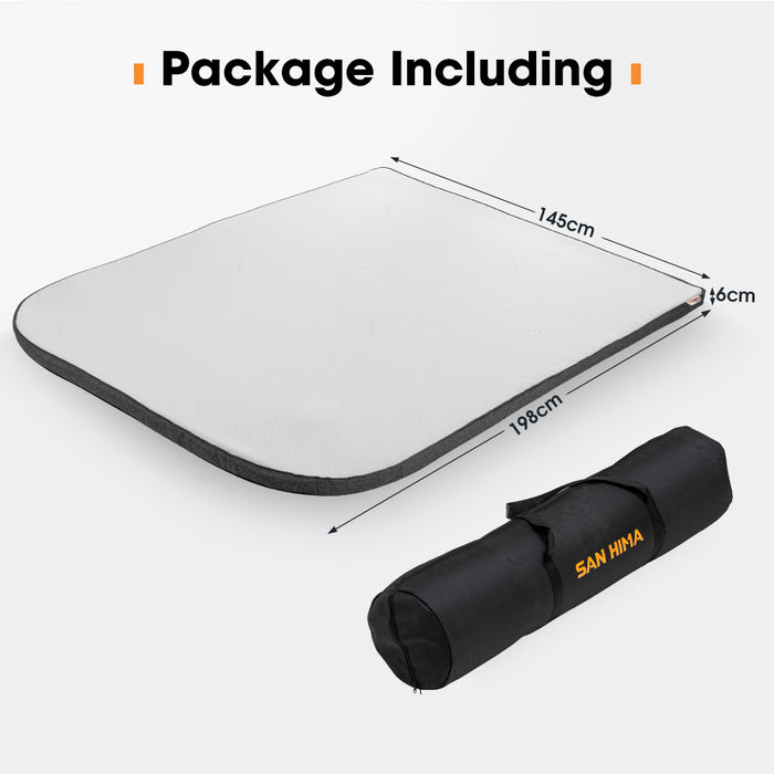 Caravan Mattress Topper Rounded Corner Double Size Outdoor Sleeping Mat