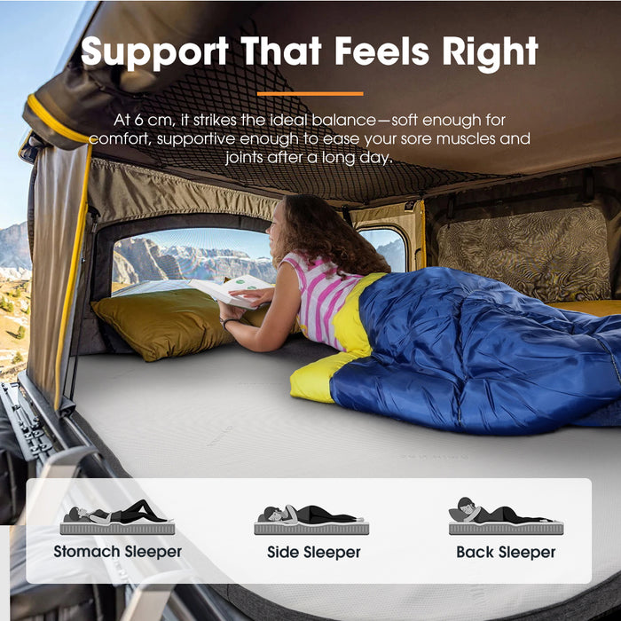 Camping Mattress Topper 199X130X6Cm For Kalbarri Gen 2 Roof Top Tent