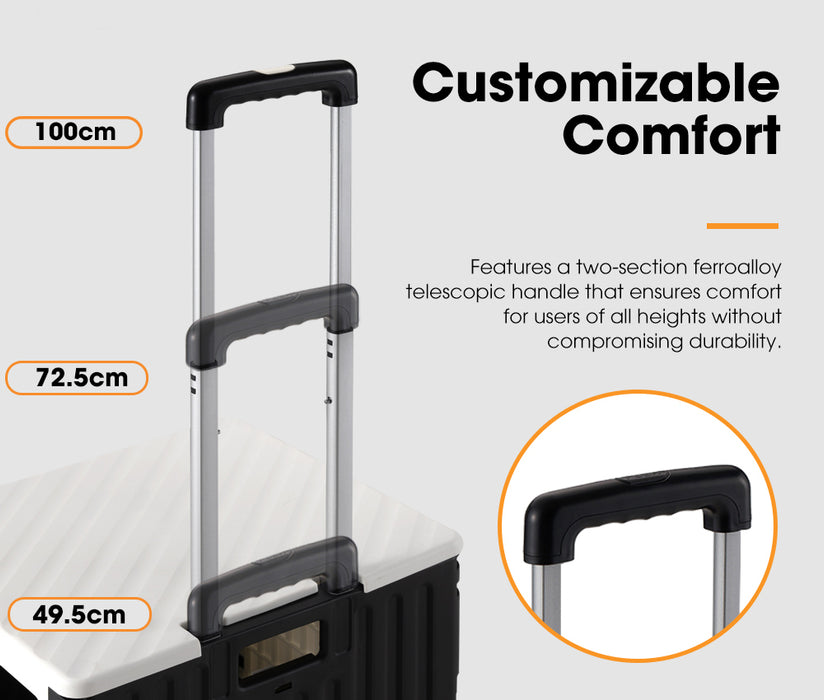 Shopping Trolley Foldable Camping Cart Grocery Basket 360° Wheel With Cover