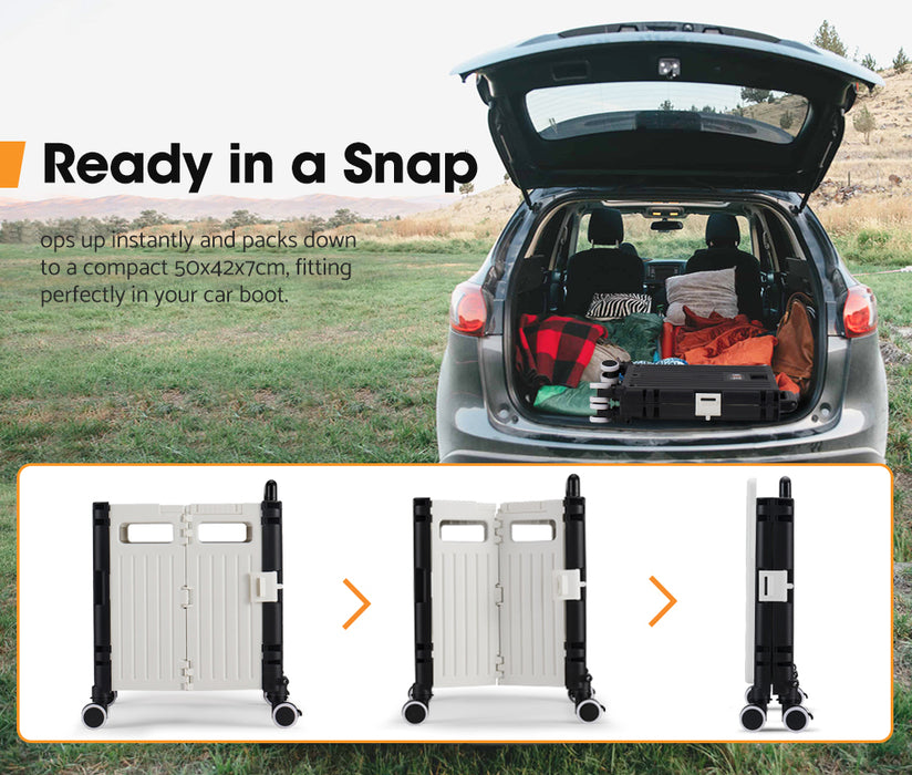 Shopping Trolley Foldable Camping Cart Grocery Basket 360° Wheel With Cover