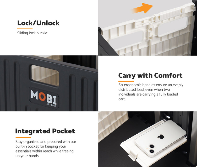 Shopping Trolley Foldable Camping Cart Grocery Basket 360° Wheel With Cover