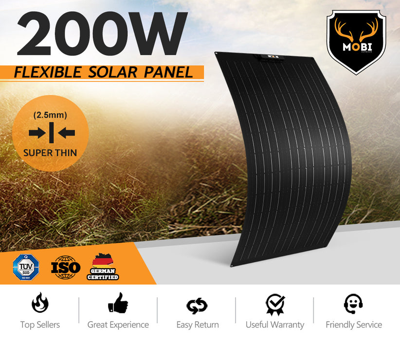 200W Flexible Solar Panel Mono 12V Rv Camping Caravan Boat