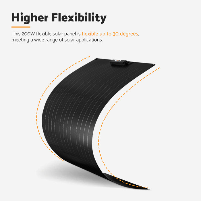 200W Flexible Solar Panel Mono Cells 12V Rv Boat Caravan Camping 4Wd