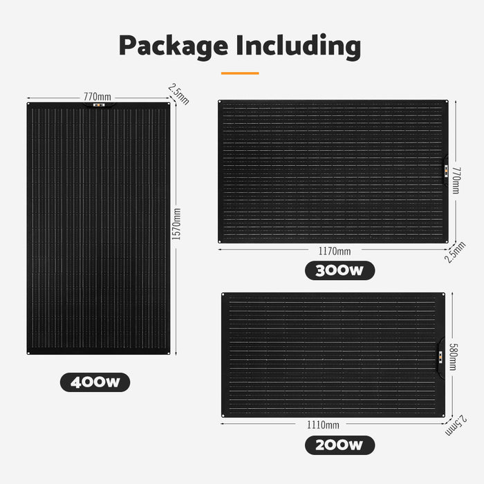 200W Flexible Solar Panel Mono Cells 12V Rv Boat Caravan Camping 4Wd