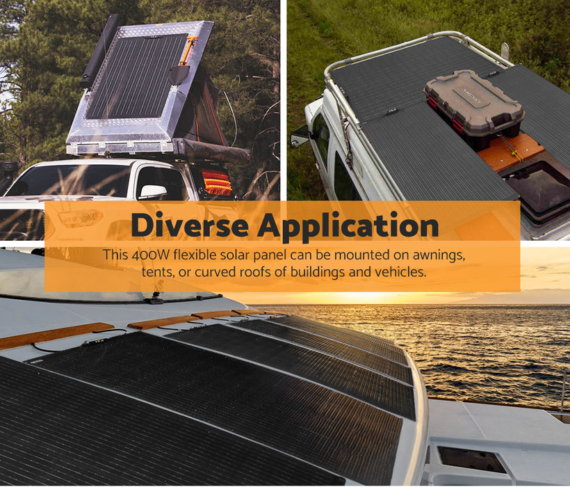 200W / 300W / 400W Flexible Solar Panel Mono 12V Rv Camping Caravan Boat
