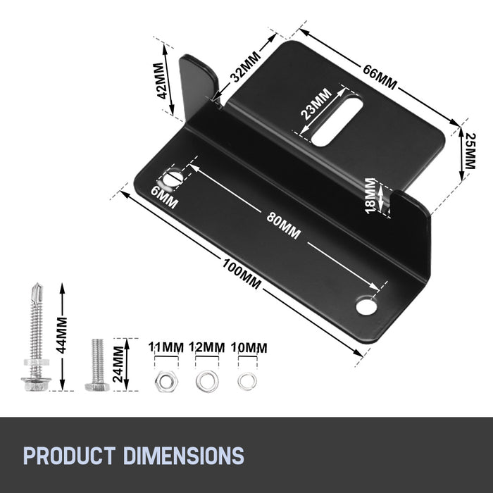 4Pcs Solar Panel Z-Shape Brackets Aluminum Mounting Set For Roof Black