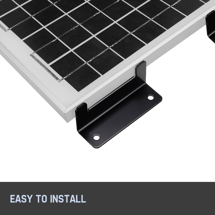 4Pcs Solar Panel Z-Shape Brackets Aluminum Mounting Set For Roof Black