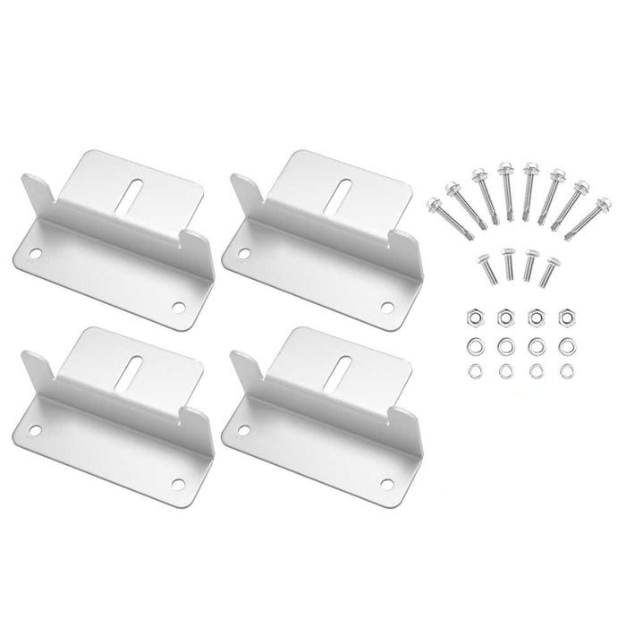 4Pcs Solar Panel Z Brackets Aluminum Mounting Set For Flat Curved Roof