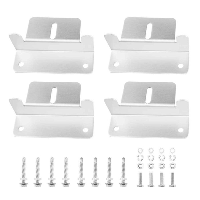 4Pcs Solar Panel Z Brackets Aluminum Mounting Set For Flat Curved Roof