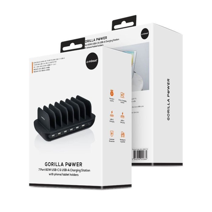 Mbeat Gorilla Power 7-port 60w Usb + Usb-c Charging Station