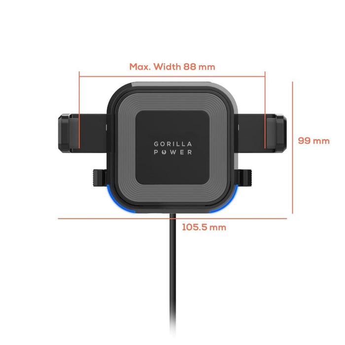 Mbeat Gorilla Power 10w Wireless Car Charger with 2.4a Usb
