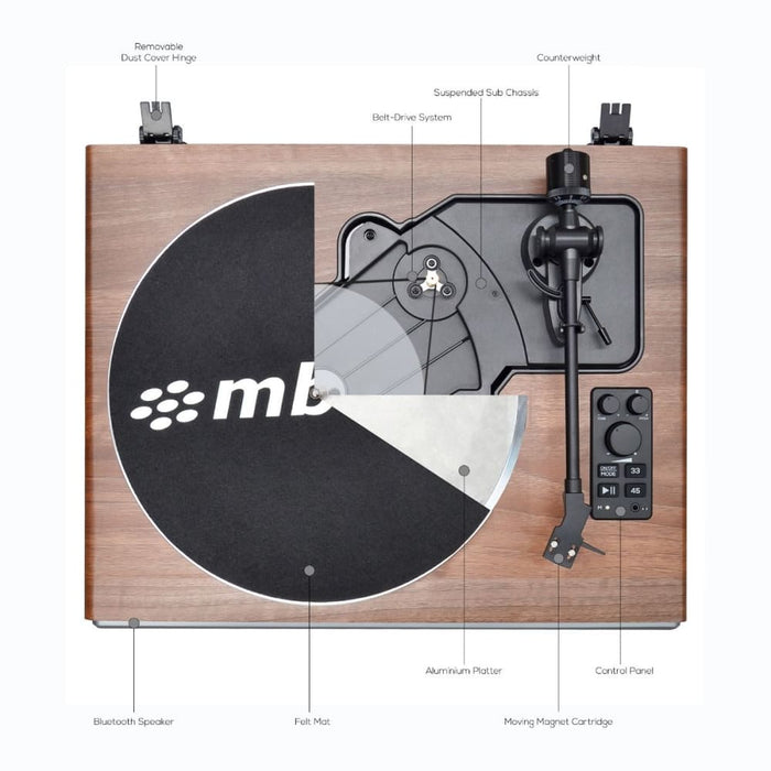 Mbeat Hi-fi Turntable With Built-in Bluetooth Receiving