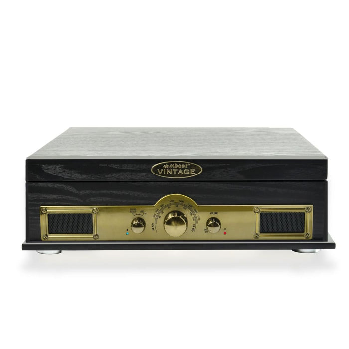 Mbeat Vintage Wood Turntable With Bluetooth Speaker Am Fm