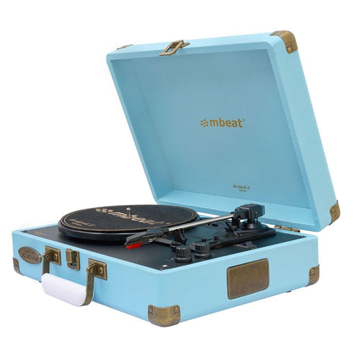 Mbeat Woodstock Ii Sky Blue Retro Bluetooth Tx Rx Turntable