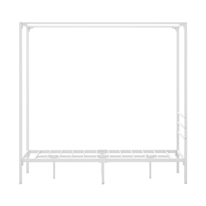 Metal Canopy Bed Frame Single Size Beds Platform White
