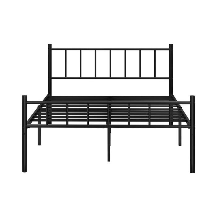 Bed Frame Double Size Metal Base Platform Foundation Black