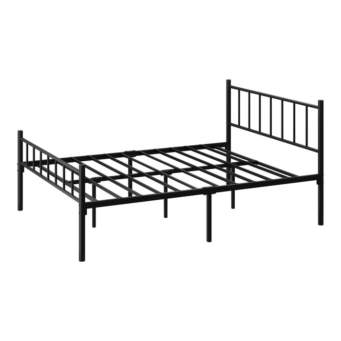 Bed Frame Double Size Metal Base Platform Foundation Black