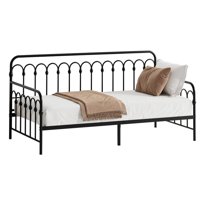 Metal Daybed Frame Single Size Sofa Bed Steel Slat Support