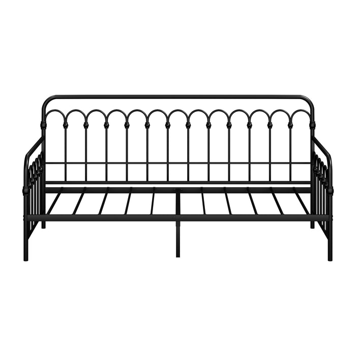 Metal Daybed Frame Single Size Base Sofa Bed Steel Slat Support Black