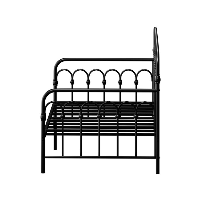 Metal Daybed Frame Single Size Base Sofa Bed Steel Slat Support Black