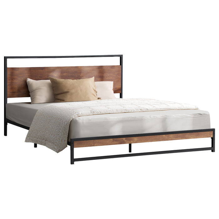 Metal Bed Frame Double Size Bed Base Platform Wood