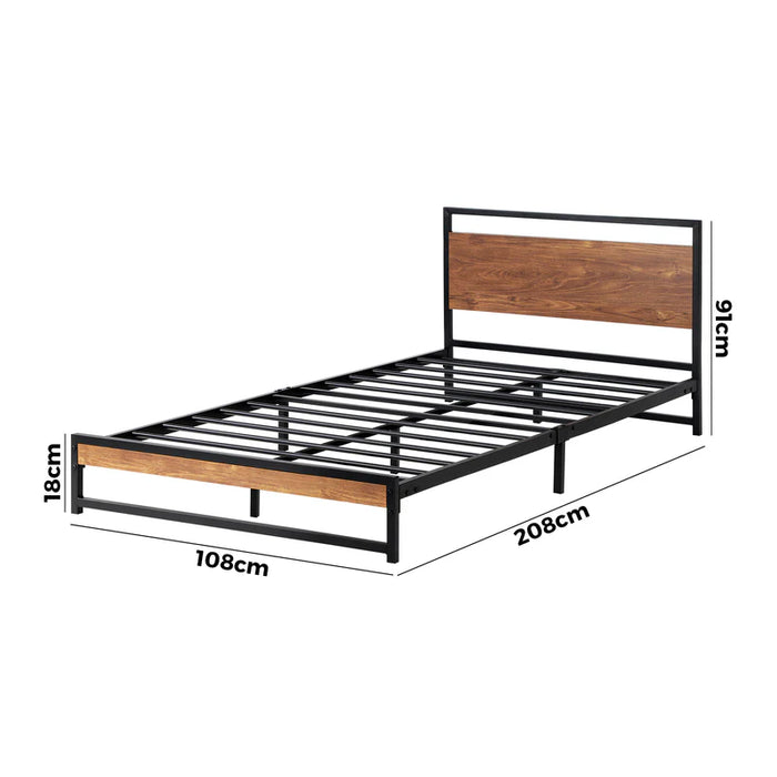 Metal Bed Frame King Single Size Beds Base Platform Wood