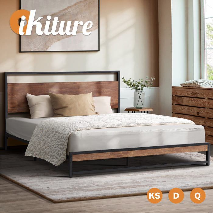 Metal Bed Frame King Single Size Beds Base Platform Wood
