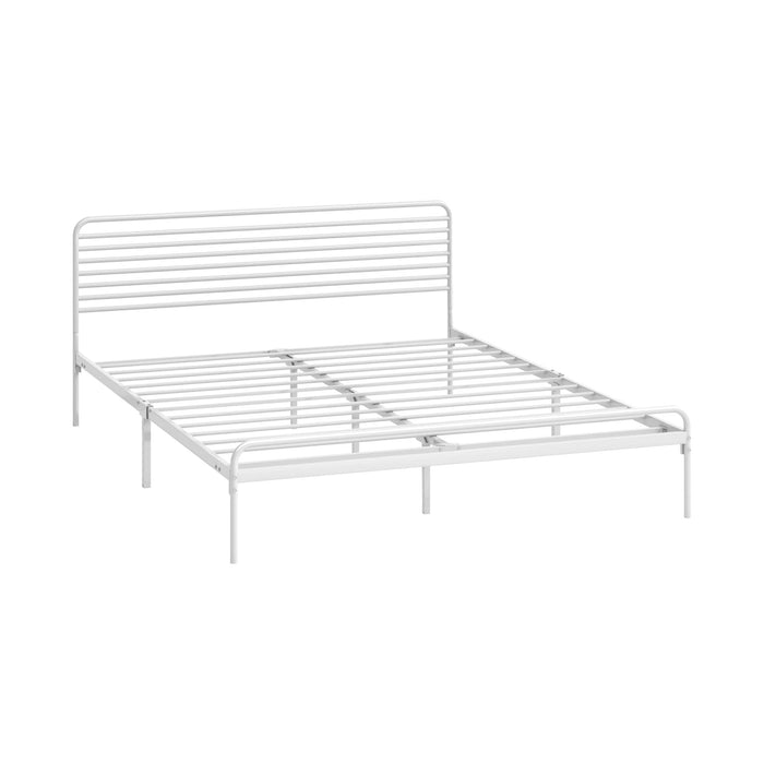 Metal Bed Frame Queen Size Bed Base Beds Platform White