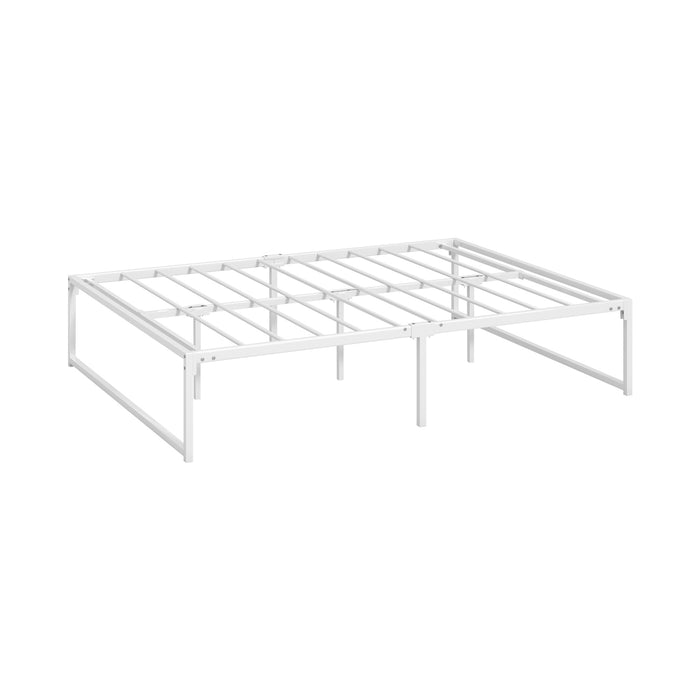 Metal Bed Frame Double Size Beds Base Platform Sam White