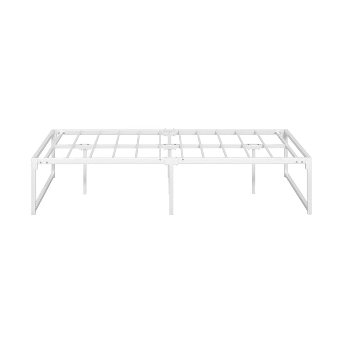 Metal Bed Frame Double Size Beds Base Platform Sam White