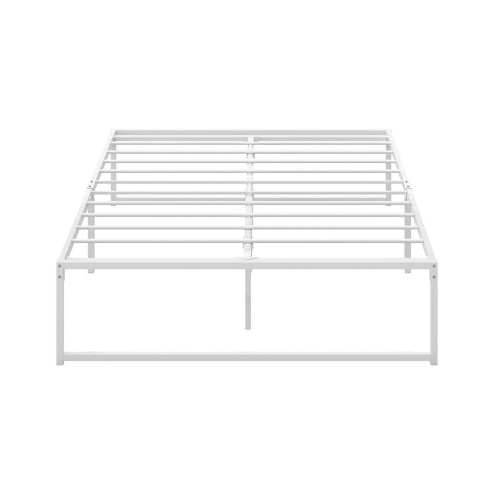 Metal Bed Frame Double Size Beds Base Platform Sam White