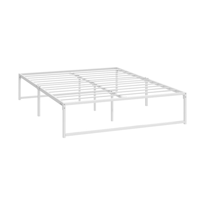 Metal Bed Frame Queen Size Beds Base Platform White