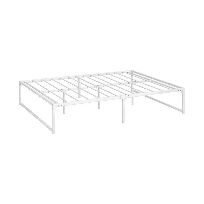 Metal Bed Frame Queen Size Beds Base Platform Sam White