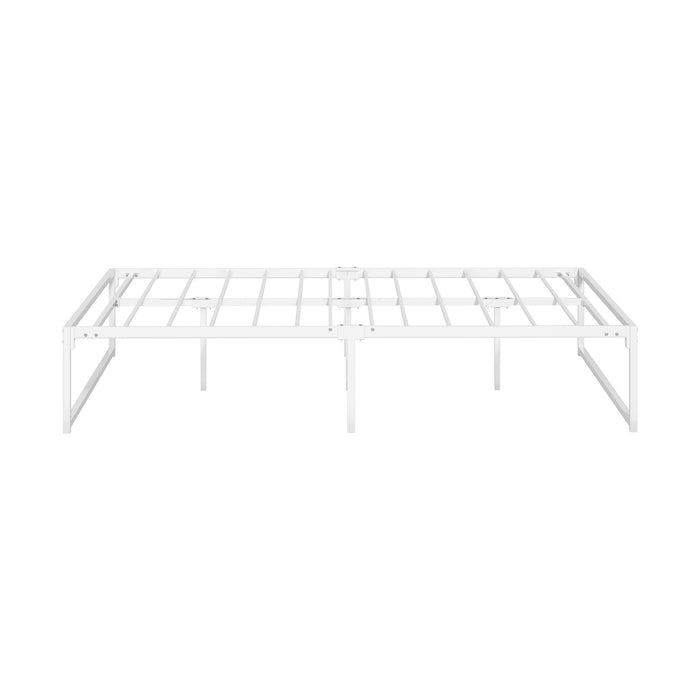 Metal Bed Frame Queen Size Beds Base Platform Sam White