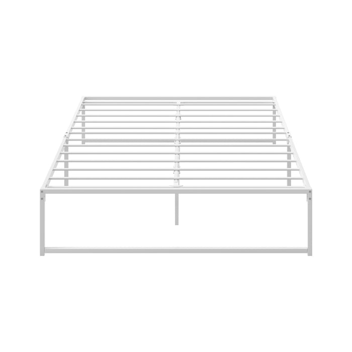 Metal Bed Frame Queen Size Beds Base Platform White