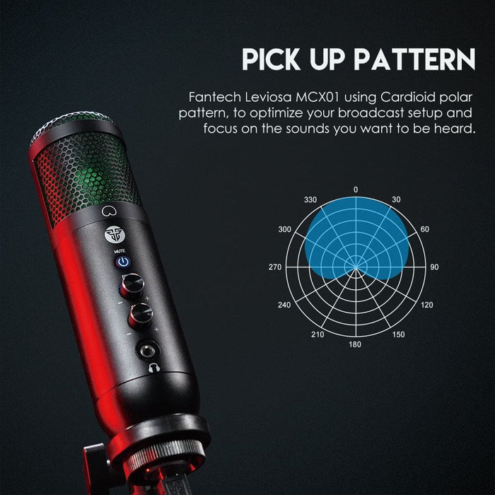 Mcx01 Professional Usb Condenser Microphone With Tripod Rgb
