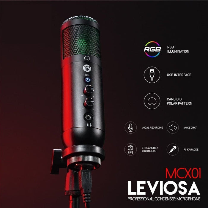 Mcx01 Professional Usb Condenser Microphone With Tripod Rgb