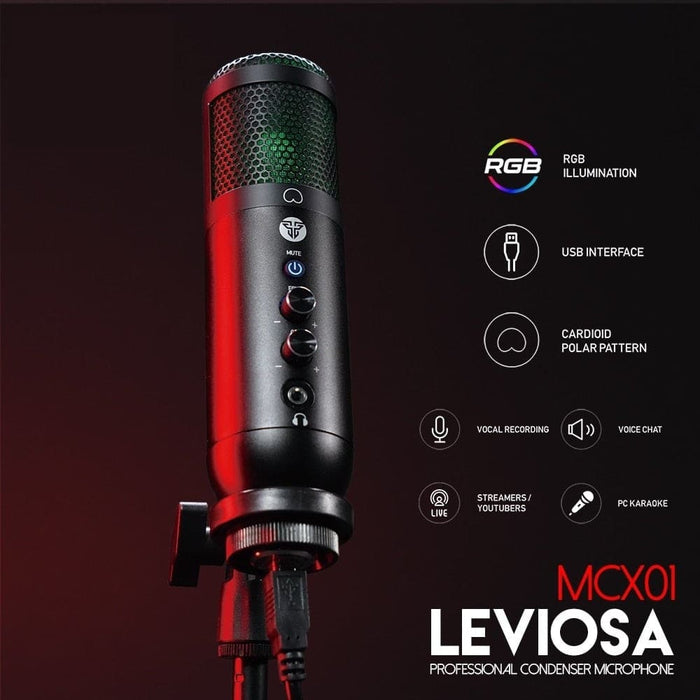 Mcx01 Professional Usb Condenser Microphone with Tripod Rgb