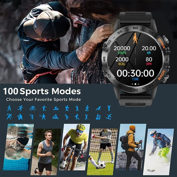 Melanda 1.39 Bluetooth Smart Watch For Men Ip67 Waterproof