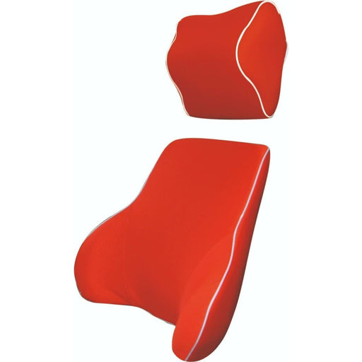 Red Memory Foam Lumbar Back & Neck Pillow Support Cushion